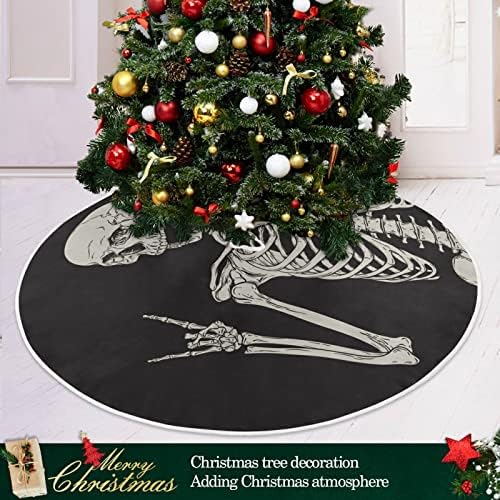 OARENCOL שלד אנושי מצחיק חצאית עץ חג המולד שחור 36 אינץ 'מפלגת חג מפלגת עץ עץ קישוטים