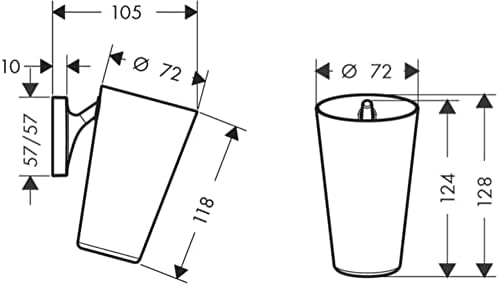 אקסור כוס קל להתקין אביזרים אוונגרדיים בגודל 5 אינץ 'בכרום, 42734000