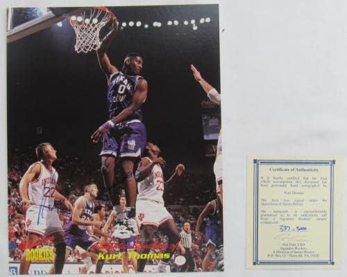 קורט תומאס חתום על חתימה אוטומטית 1995 טירונים חתימה 8x10 כרטיס כדורסל w/ - תמונות NBA עם חתימה