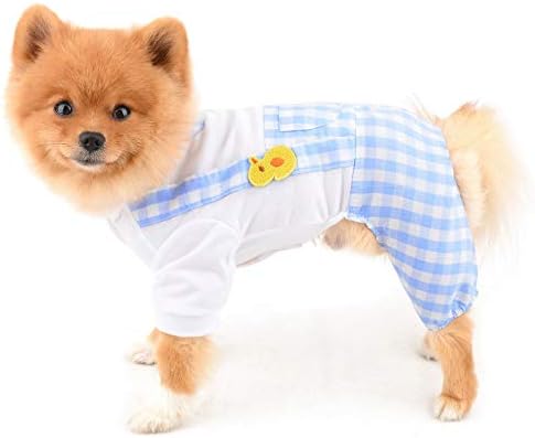 תלבושות כלבים תשלום עבור כלבים קטנים בנות בנות חולצות קיץ עם מכנסיים משובצים סרבלים לבוש אחד לחתיכה לחתולים גורים