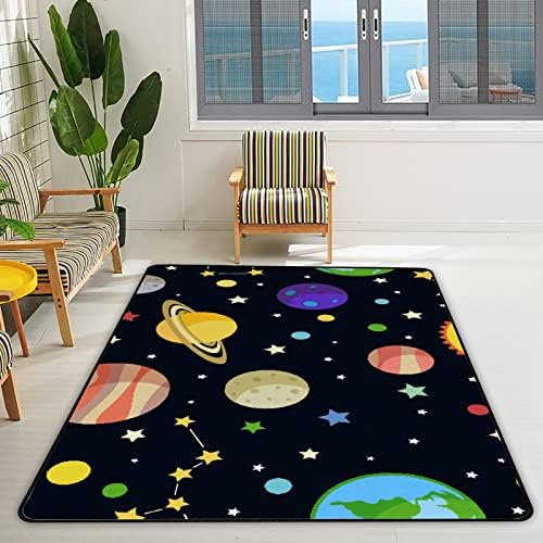 Xollar 80 x 58 בשטיחים גדולים של שטיחים שטיחים חלל וקבוצת כוכבים משתלת רכה שטיח פליימת לתינוקות לחדר שינה לחדר משחק לילדים