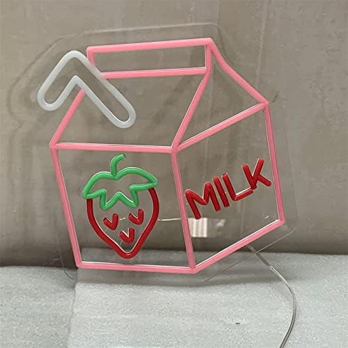DVTEL תות חלב ניאון שלט LED דוגמנות אור אותיות זוהרות שלט לוח אקרילי ניאון אור דקורטיבי, 30x30 סמ.