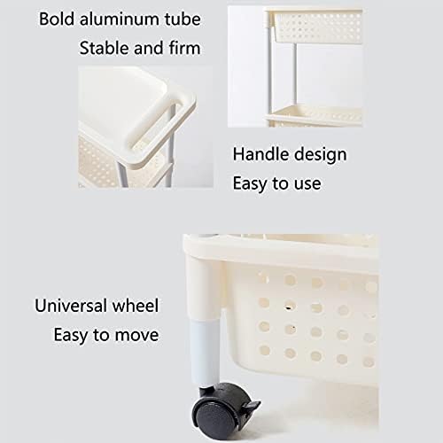 QFFL מתלה לאחסון נקיק נשלף, עגלת גלגול רזה של אמבטיה, עיצוב חלול, מדף צר למטבח, לחדר כביסה בסלון, לבן