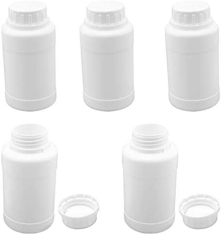 מעבדת פלסטיק Aicosineg בקבוק מגיב כימי 250 מל דגימת פה אטום מיכל אחסון נוזלי לבן 5 יחידות