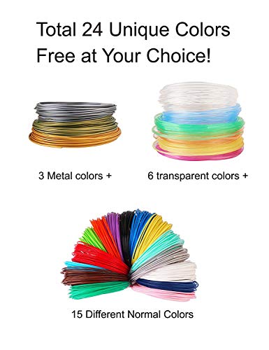 חבילת PLA של נימה תלת מימדית של 24 צבע שונה, כל צבע 32 רגל, בסך הכל 768 רגל על ​​ידי קלורבוט ...