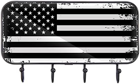 ווים קיר גרוטקר, ווים תלויים, ווים דביקים לתלייה, דגל רטרו אמריקאי דפוס לבן שחור