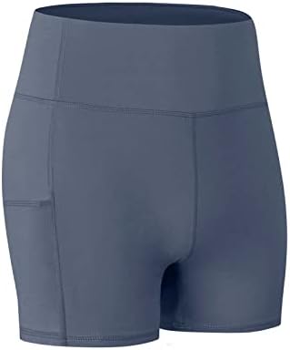 מכנסיים קצרים אתלטים לנשים חותלות גבוהות במותניים אימון מכנסי יוגה קצרים מכנסיים קצרים בקרת בטן ריצה מכנסי כושר עם כיס