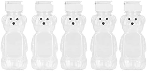 5 יחידות ריק פלסטיק סחיט חלב תה מיץ דוב בקבוק דוב דבש בקבוק צנצנות עם מכסה להעיף למעלה לילדים צהוב אחד גודל