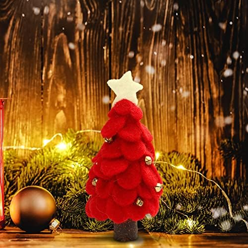 גינום גינון גינון עץ חג המולד שולחן העבודה עץ חג המולד עם פעמונים אדום פו עץ חג המולד עץ שולחן עבודה קטן