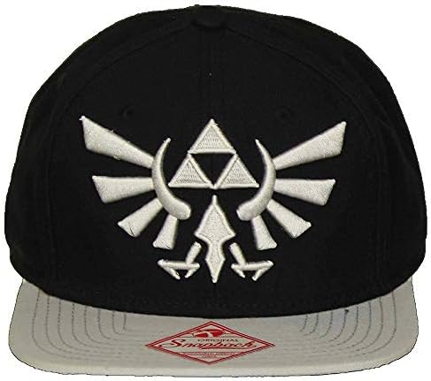 Bioworld Nintendo Zelda Triforce Adogine Grody/Black Snapback כובע