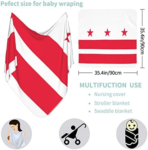 דגל וושינגטון D.C. שמיכה לתינוקות מקבלת שמיכה לתינוקות לכיסוי יילוד עטיפת פעוטון