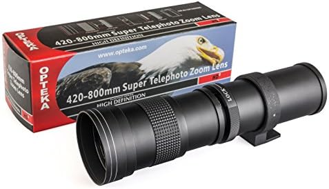 Opteka 420-800 ממ f/8.3 עדשת טלפוטו עם פילטר וחצובה עבור Nikon D5, D4, DF, D810, D800, D750, D610, D600, D500, D7500,