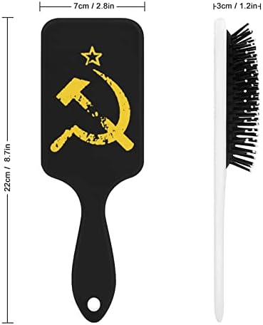 פטיש דגל סובייטי רוסי ומברשת שיער מגל מברשת מברשת חמוד מסרק כרית אוויר לגברים מתנת שיער נשים