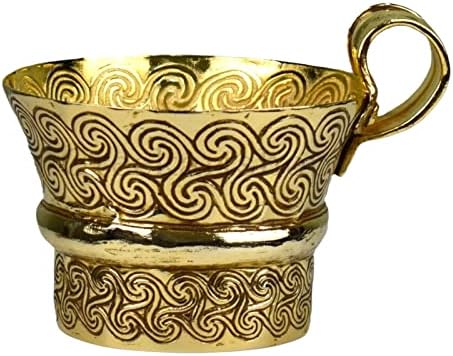 עתיק עתיק עותק של גביע מיקנאי יווני ציפוי זהב נחושת העתק העתק עותק 1600 לפנהס.