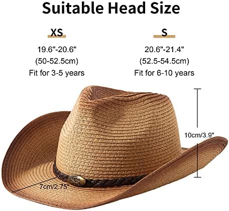 JASTORE ילדים פעוט מערבי כובע קאובוי קיץ חוף קיץ אש כובע כובע בוקרת לבנות בנים