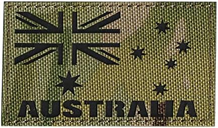 טלאי דגל אוסטרליה רפלקטיבית אינפרא אדום IR אוסטרליה המדינה הלאומית המורל המורל טקטי צבאי טקטי אחיד סמל אטב סמל עבור