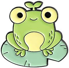 צפרדע אמייל סיכת קריקטורה תג עבור תיק בגדי כובעי דש פין אבזם תכשיטי אבזר מתנה