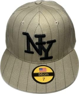 ניו יורק פסים מצויד כובע היפ הופ בייסבול כובע כובע. גודל: בינוני 7 אדום, בז', חום, לבן, שחור, כחול וכחול כהה
