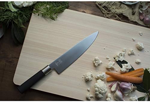 סכין של קאי ווסאבי שף 8 אינץ ', סכין מטבח דקה וקלילה, אידיאלית להכנת אוכל מסביב, סכין יפנית מחודרת ביד, מושלמת לפירות,