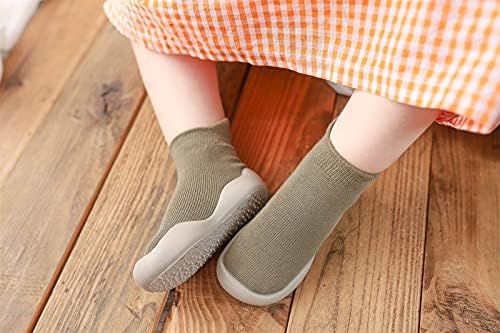 סליפר רצפת נושם בנים עבים נערות פעוטות תינוקות מוקסינים נעליים מטושטשות נגד החלקה למדרגות ראשונות