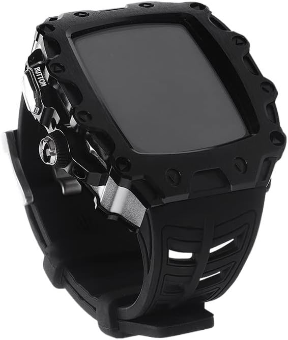 ערכת שינוי Dyizu לסדרת Iwatch 7 6 5 4 SE מארז מתכת עם מסך זכוכית עבור Apple Watch 44 ממ 45 ממ כיסוי פגוש גומייה