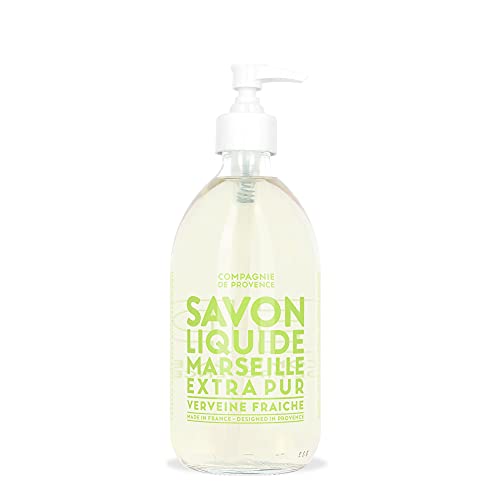 Compagnie de Provence Savon de Marseille סבון נוזלי טהור נוסף - ורבנה טרייה - 16.7 בקבוק משאבת זכוכית של 16.7 fl oz