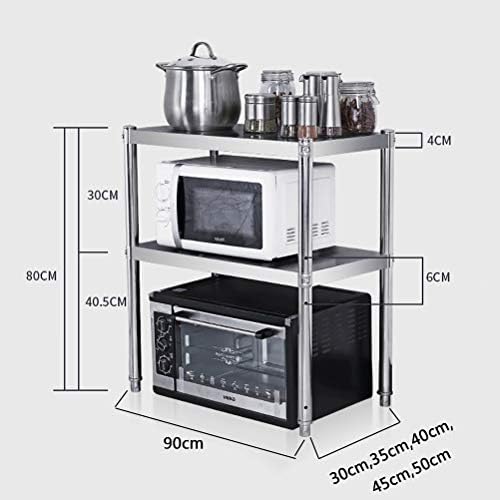 MM מדף מארגן מטבח, מתלי מתכת יציבים, עד 80 קג למדף, מתלה לתנור מיקרוגל, שומר שטח 2 מדפי שכבה