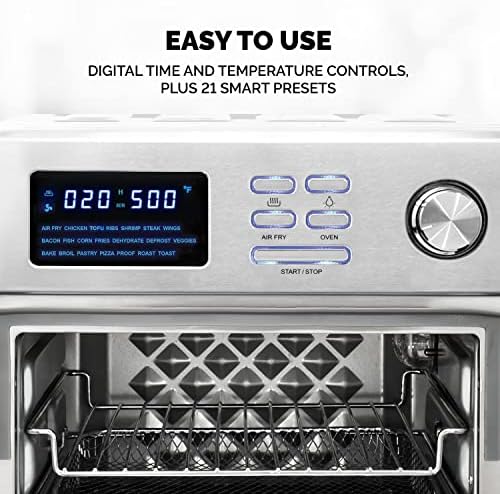 Kalorik Maxx® 16 Quart Digital Air תנור תנור, קל לשימוש, 9-in-1-צדדיות-טיגון אוויר, אפייה, חריסה, ברויל, דה-הידרציה, גריל,