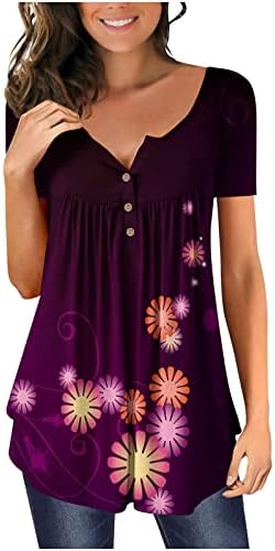 צמרות נשים חולצות טוניקה ארוכות לבושות ללבוש עם חותלות חולצת חוף פרחונית של צ'ינואיזרי מחבוא חולצת קיץ בבטן