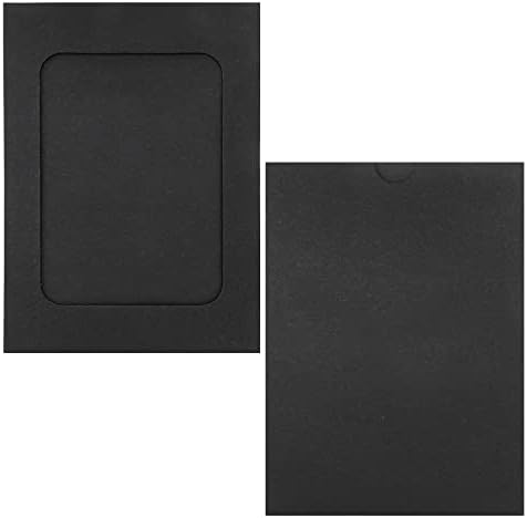 Joycraft 20 pcs מסגרות צילום נייר, 4 x6 קרטון שחור ערכת תלייה עם קטעי עץ וחוטי יוטה, מחזיקי תצוגת צילום קליפ