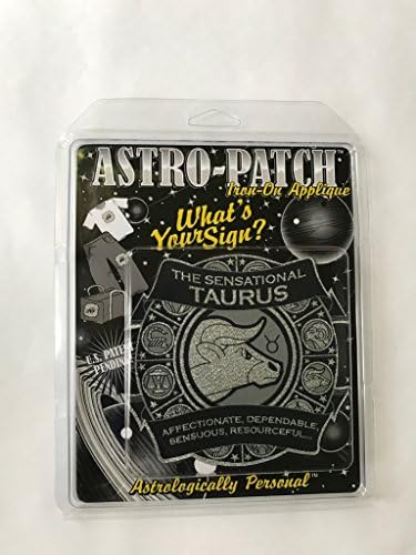 Astro-Patch-The Sensational Taurus ™ 5 x 5 1/2 טלאי אסטרולוגי ברזל/תפור. העיצוב המתכתי הכסף המשקף שלו, מעניק לו מראה אופנתי