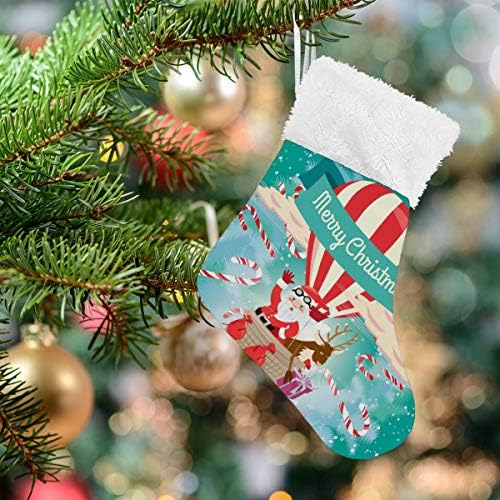 גרבי חג המולד של Alaza חג מולד שמח עם קישוטי גרביים קטנים בהתאמה אישית של סנטה קלאוס קלאסית לעיצוב המסיבות של עונת