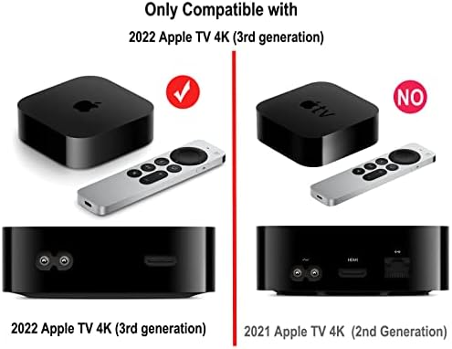 כיסוי מארז מגן של סיליקון עבור Apple TV 4K ו- Siri Remote 2022, Apple TV 4K Box & Apple TV Siri Remote Thice Thice
