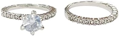 2023 טבעת טיפת מים 2 יחידות מים חדשות זירקון לבן טבעת טבעת טבעת סט אופנה זוג טבעת יהלום יוקרה נישואין לנשים הצעת טבעת זירקון