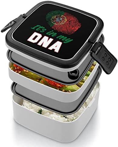 פורטוגל זה בתיבת האוכל DNA שלי נייד שכבה כפולה קופסת בנטו בנטו קיבולת גדולה מיכל אוכל מיכל אוכל עם כף