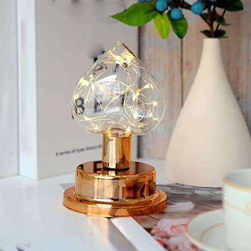 מנורת שולחן מנורת ברזל מנורת דקורטיבית, נורת זהב המופעלת על סוללה לילה אור שולחן עבודה שולחן עבודה משרד טעינה מנורת שולחן