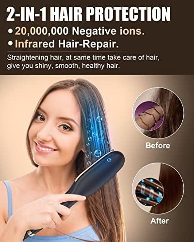 שיער מחליק, יונית שיער מיישר מברשת כפולה מתח, אנטי לחלוט חם מסרק שיער מחליק, 170 טום450 טוםטמפרטורת מנעול & מגבר;