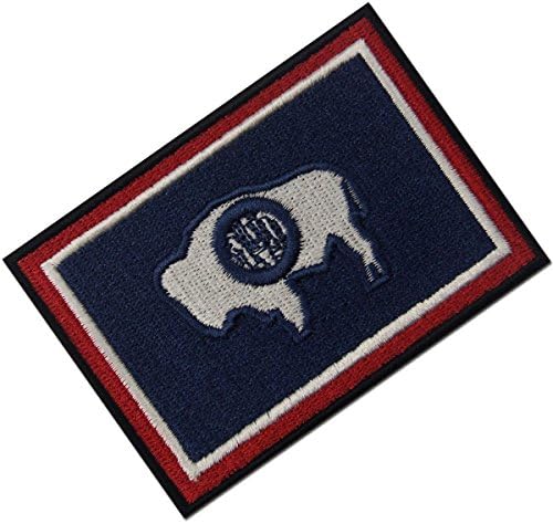 דגל מדינת ויומינג רקום סמל ברזל על תפירה על טלאי WY