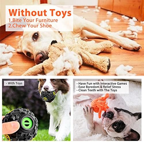 איקאופן כלב גור צעצועי גור בקיעת שיניים, 18 יחידות לחיות מחמד כלב ללעוס צעצועי לועסים אגרסיביים עם כלב חריקה