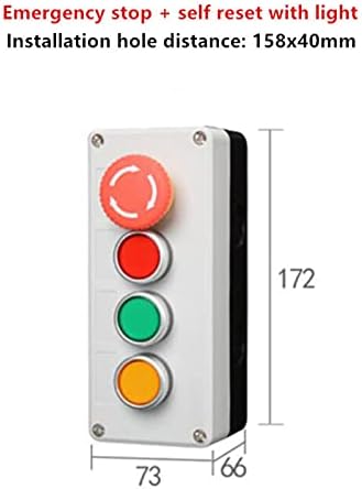 תיבת בקרה של IENYU עם מתג כפתור אור 24V/220V עם כפתור עצירת חירום איפוס עצמי מתג תעשייתי מתג אטום למים