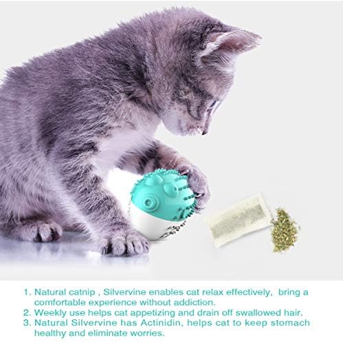 מברשת שיניים של סנשיה חתול צעצוע קטניפ, צעצוע לעיסה אינטראקטיבי עם פעמונים מובנים, שפשוף פנים מבטל בדידות, קל נקי