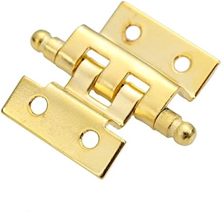 XDCHLK 2 יחידים ריהוט זהב צירים דקורטיביים ארון דלתות דלתות ציר כתר 8 חורים תפאורה לקופסת תכשיטים מעץ וינטג '40 ממ