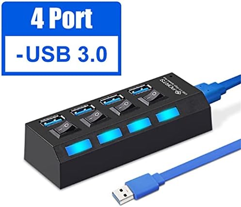 XDSDDS USB 3.0 רכזת USB Hub 3.0 Multi USB Splitter 3 HAB השתמש במתאם כוח 4 יציאה מרובה מרפסת רכזת USB3 עם מתג למחשב