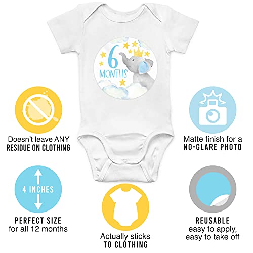 20 חודשי תינוק מיילסטון מדבקות ילד-פיל תינוק חודשי מיילסטון מדבקות עבור תינוק ילד, מיילסטון תינוק חודשי מדבקות,