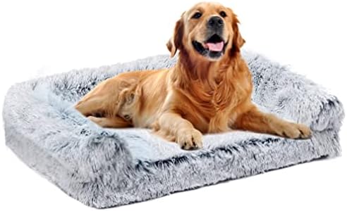 מיטת ספה אורטופדית לחיות מחמד של טינאקו קטיפה לכלבים וחתולים קטנים, בינוניים וגדולים; להתחמם בחורף; מושלם בבית, בחוץ או