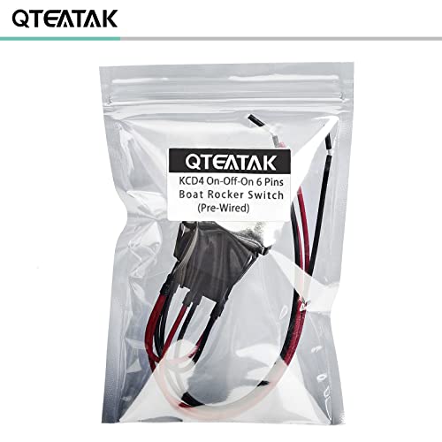 QTeatak DPDT 6 סיכות 3 מיקום/כיבוי/כיבוי/על מתג נדנדה שחור מראש חוט