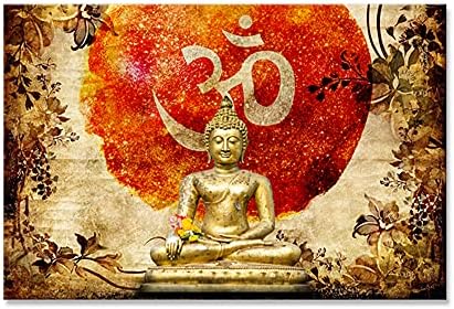 999store Buddha Golden ו- OM מודפס Cainvas ulp36540320