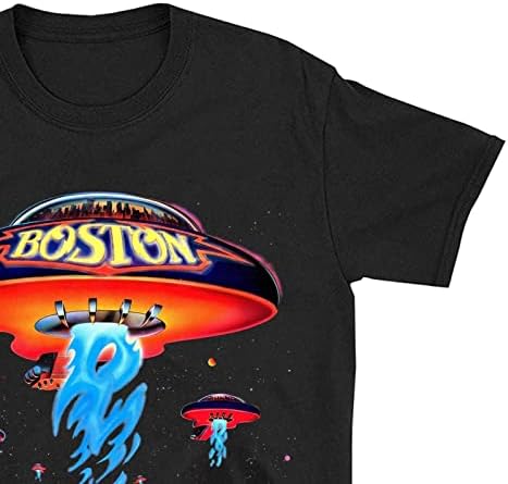 בוסטון להקת חולצת טי פוסטר חולצה חללית רוק להקת חולצות לגברים שחור