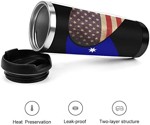 ספלי קפה אוסטרלים ואמריקאים דגל קפה עם כוסות מבודדות מכסה בקבוק מים קיר כפול