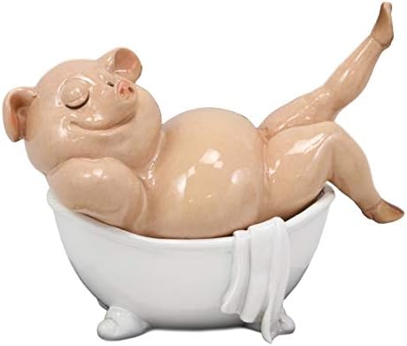 אברוס תינוקת נופלת מרילין דיווה חזיר החזירים יושב בפסל אמבטיה 6 עיצוב ביתי רחב פסלון אירוח לאירוח למדף בר שולחן עבודה